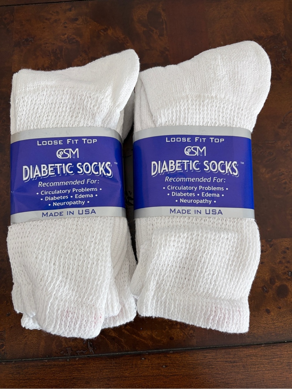 Diabetic Socks Loose Fit White 2 pack